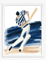 Bold Cricket Swing Art Print White