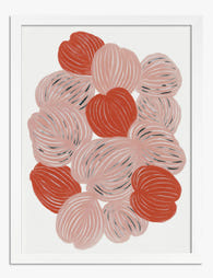 Blush Coral Harmony Art Print White
