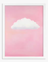 Pink Cloud Bliss Art Print - White