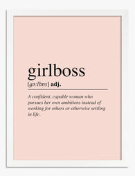 Girlboss Definition Art Print - White