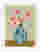 Striped Vase & Blush Blooms Art Print White