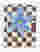 Blue Blossom on Checkerboard Art Print - White