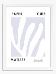 Matisse Lilac Paper Cut Art Print - White