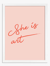 She Inspires Boldly Art Print - White