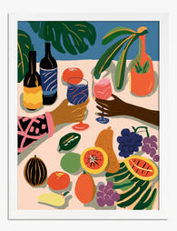 Tropical Table Toast Art Print - White