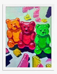 Sweet Pop Gummy Trio Art Print - White