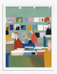 Colorful Record Store Vibes Art Print White