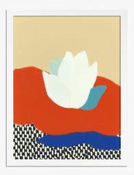 Bold Lotus Abstraction Art Print White