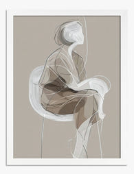 Poised Minimalist Muse Art Print - White