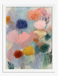 Soft Wildflower Symphony Art Print - White