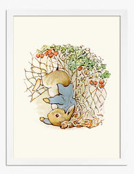 Peter Rabbit & Garden Mischief Art Print - White