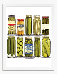 Pickle Jar Parade Art Print - White