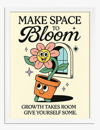 Bloom with Space Art Print - White