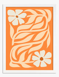 Boho Blossom Waves Art Print - White