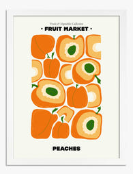 Peaches Pop Illustration Art Print - White