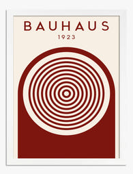 Bauhaus Modern Circles Art Print - White