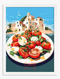Capri Caprese Delight Art Print - White