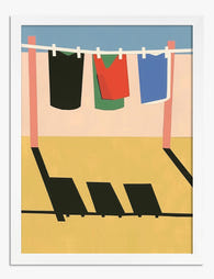 Vibrant Laundry Day Art Print White