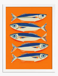 Sardine Mosaic Pop Art Print - White