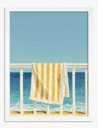 Sunwashed Balcony View Art Print White