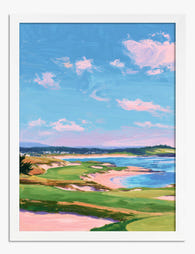 Coastal Greens Horizon Art Print White