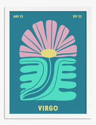 Virgo Botanical Zodiac Art Print White