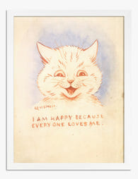 Happy Cat by Louis Wain Art Print White