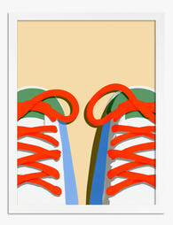 Bold Pop Sneakers Art Print White