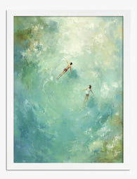 Tranquil Swim Duo Art Print White