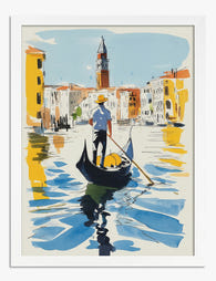 Venetian Daylight Stroll Art Print - White