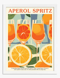 Aperol Spritz Citrus Vibe Art Print - White