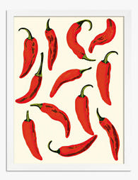Spicy Red Pepper Pop Art Print - White