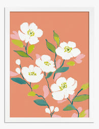 Blush Botanical Blooms Art Print White