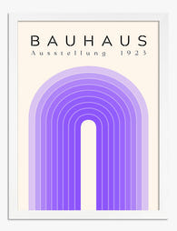 Bauhaus Modern Curve Art Print - White