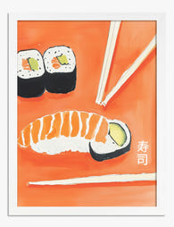 Sushi Pop Delight Art Print - White