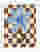 Blue Blossom on Checkered Art Print White