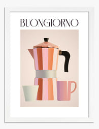 Pink Mornings, Italian Style Art Print - White