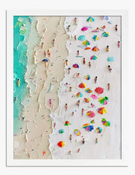 Colorful Beach Day Art Print - White