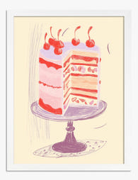 Cherry Layer Celebration Art Print White