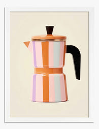 Pastel Striped Moka Moment Art Print White