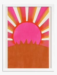Radiant Pink Sunrise Art Print - White