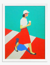 Strolling in Color Art Print - White