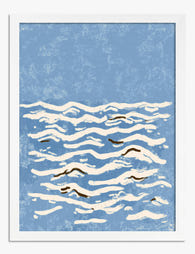 Tranquil Coastal Waves Art Print White