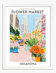 Oklahoma Flower Market Art Print - White