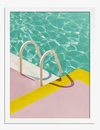 Pastel Poolside Glow Art Print White