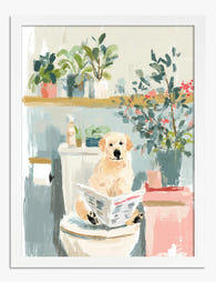 Bathroom Break Buddy Art Print White
