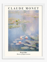 Monet Water Lilies Serenity Art Print - White