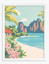 Pastel Coastal Retreat Art Print - White