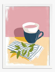 Morning Pause Still Life Art Print - White