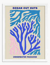 Coral Reef Cut Outs Art Print - White